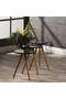 Nesting Table 3 Pcs Wooden Turned Leg Black Marble Pattern