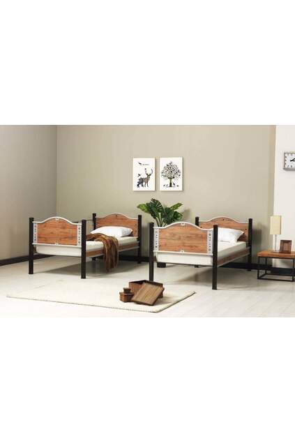 Pearl Bunk Bed 90x200 ARM006 Black + Walnut Pearl Bunk Bed 90x200 ARM006 Black + Walnut