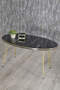 Nesting Table And Center Table Ellipse Black Metal Leg Gold Bendir Set
