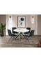 Round White Marble Round Table & Mono Chair Set HDR1282