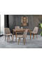 Mix Walnut Table & Full Moon Walnut Chair Set HDR1259