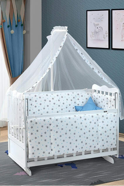 White Mother's Side Crib Bedstead