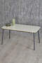 Black Metal Leg Double Gold Cream Coffee Table