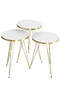 Tavolo impilabile e centrotavola White Ellipse Set Wire Leg Gold