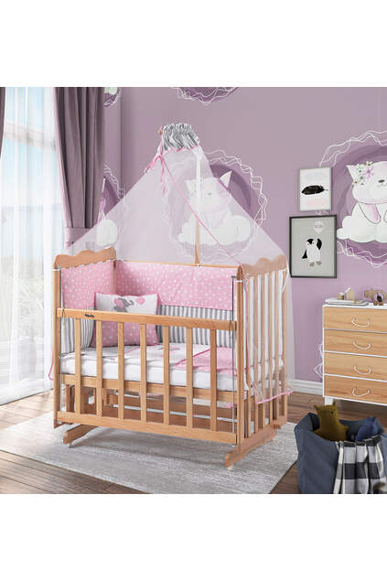 Natural Mother's Side Crib Pink