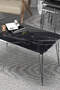 Tavolino da caffè quadrato in filo nero con centro in argento