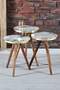 Nesting Table Wooden Turned Leg Walnut Cr