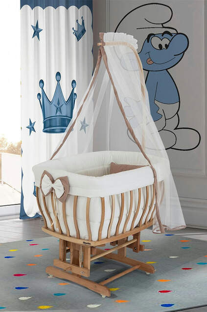 Culla con cesto di fiocco naturale Culla con cesto di fiocco naturale