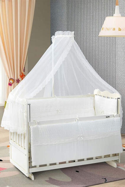 Beyaz Anne Yanı Beşik Karyola Beyaz Anne Yanı Beşik Karyola