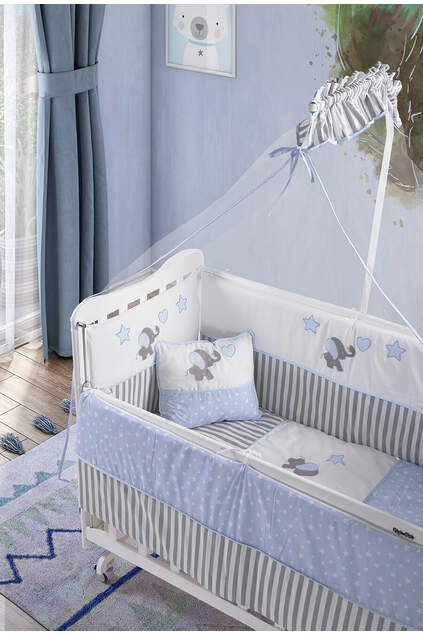 Beyaz Anne Yanı Beşik Mavi Beyaz Anne Yanı Beşik Mavi