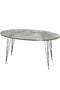 Center Table Ellipse Black Wire Leg Double Gold Ephesus