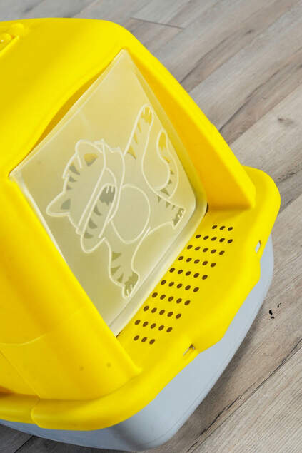 Indoor Cat Toilet Cat Shaped Yellow