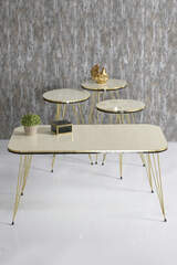 Nesting Table And Center Table Kr Set Gold Bendir Wire