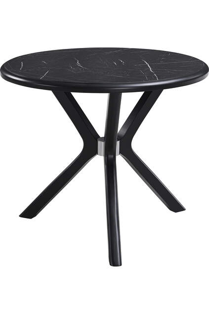 Oslo Black Marble Round Table And Chair Set FRL1036