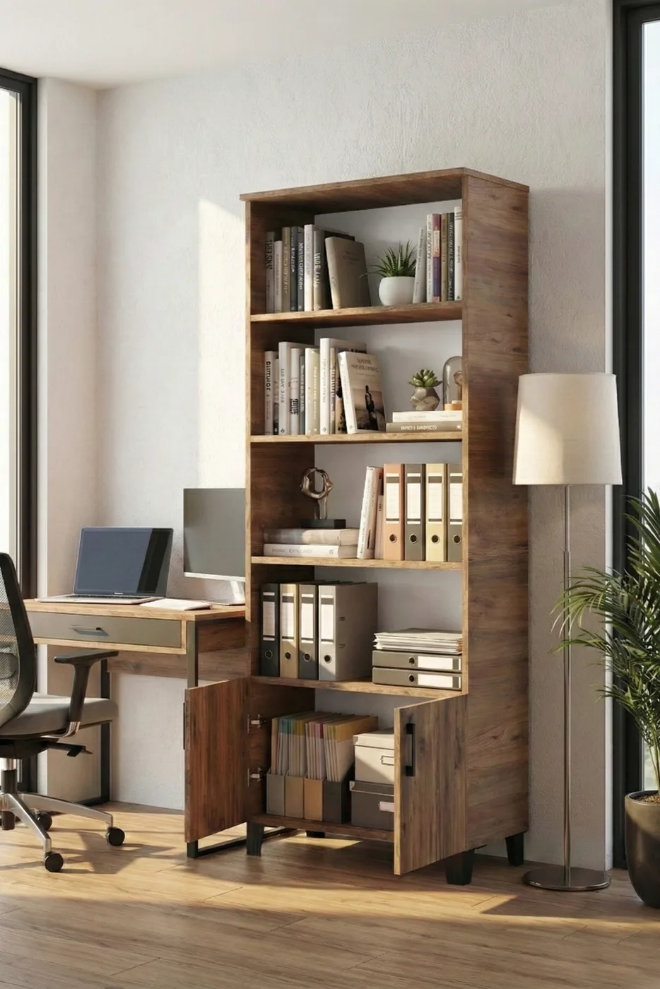 Klassisches Mehrzweck-Bücherregal - Braun