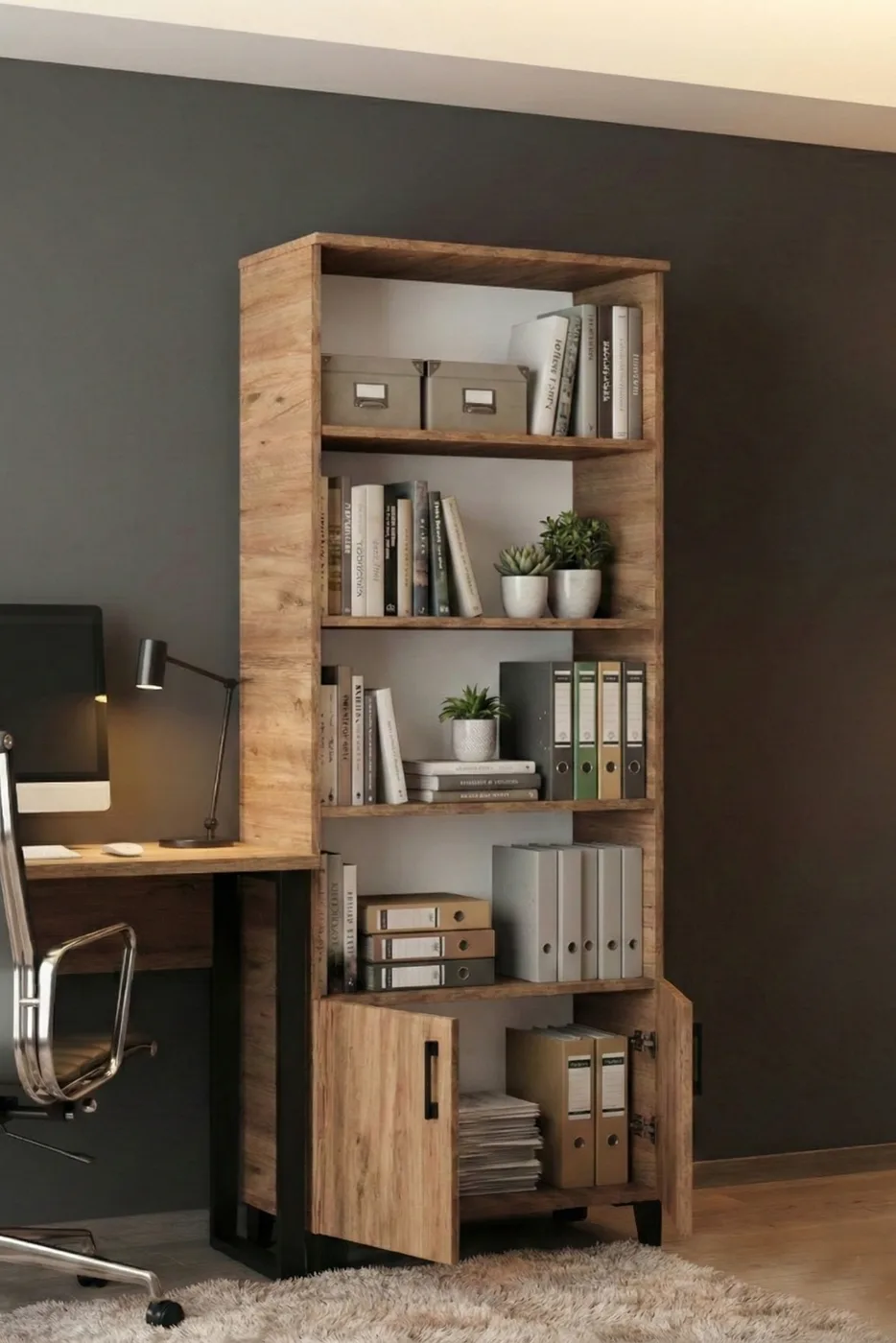 Klassisches Mehrzweck-Bücherregal - Braun