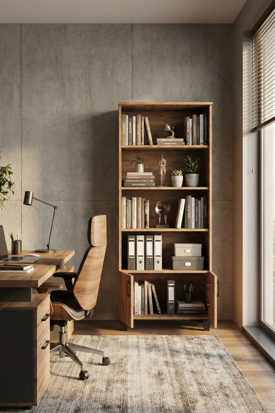 Klassisches Mehrzweck-Bücherregal - Braun
