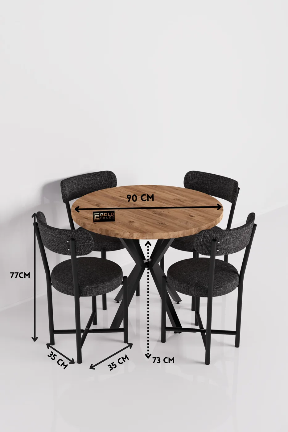 Teddy 90 cm Round Dining Table Set - Multicolour