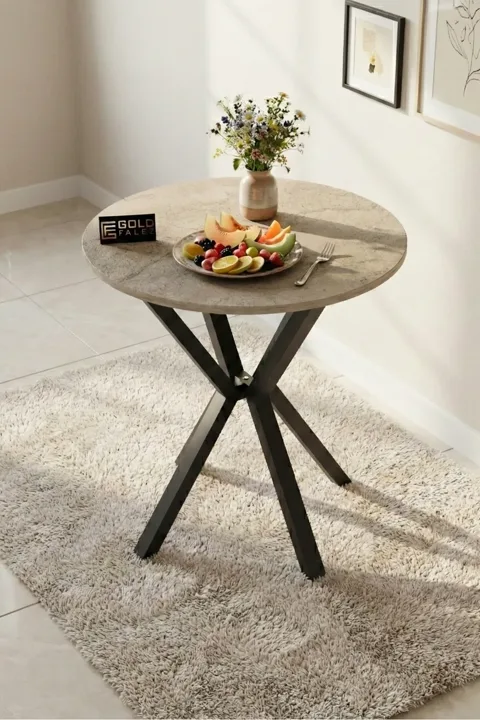 Round Dining Table, 70cm - Ecru