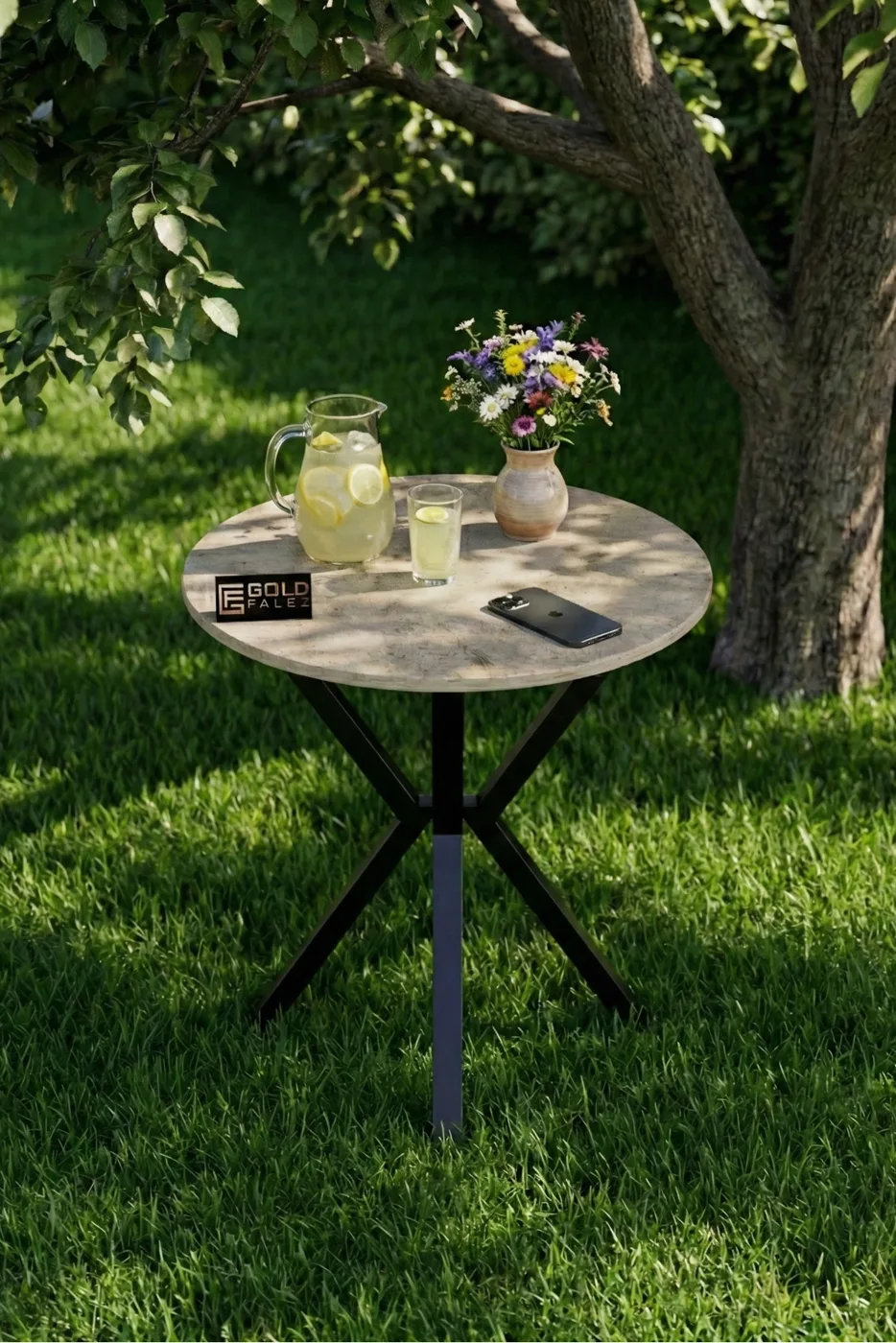 Round Dining Table, 70cm - Ecru