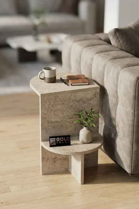 Setro Oval Side Table - Ecru