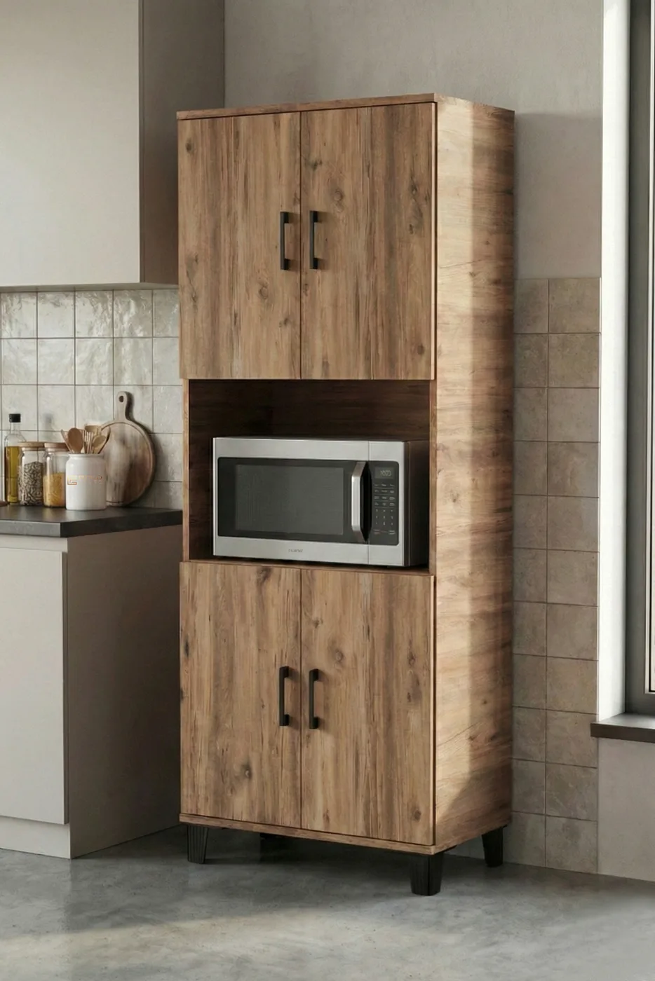 Vertical Kitchen Cabinet - Brown