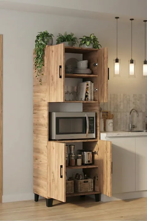 Vertical Kitchen Cabinet - Brown