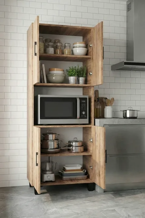 Vertical Kitchen Cabinet - Brown