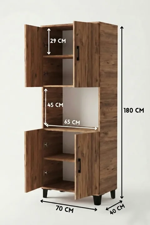 Vertical Kitchen Cabinet - Brown