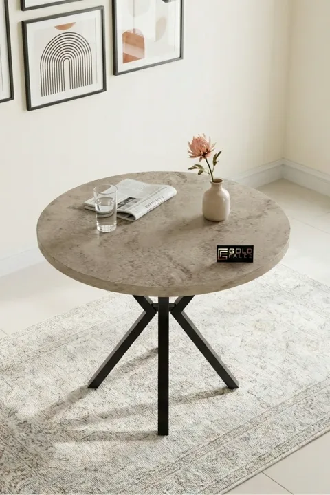 Round Dining Table, 90cm - Ecru