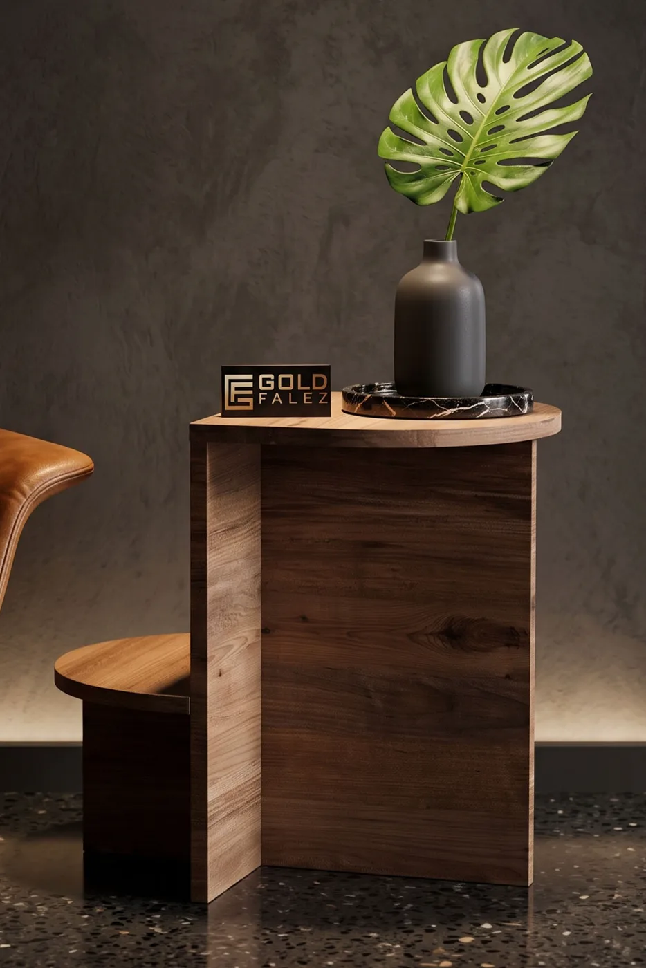 Setro Oval Side Table - Brown