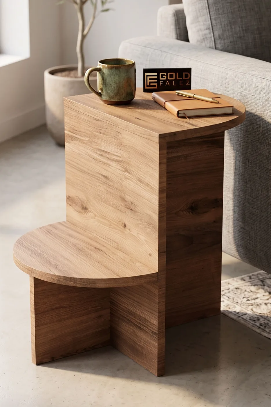 Setro Oval Side Table - Brown