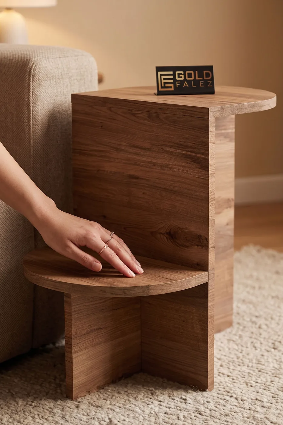 Setro Oval Side Table - Brown