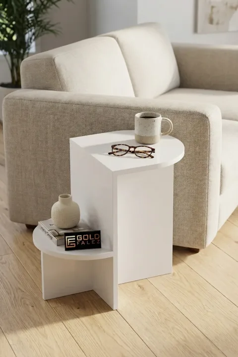 Setro Oval Side Table - White