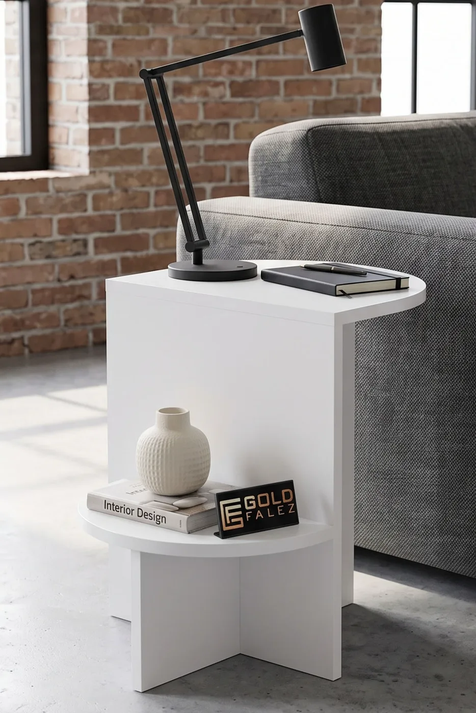 Setro Oval Side Table - White