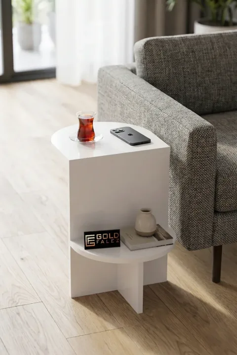 Setro Oval Side Table - White