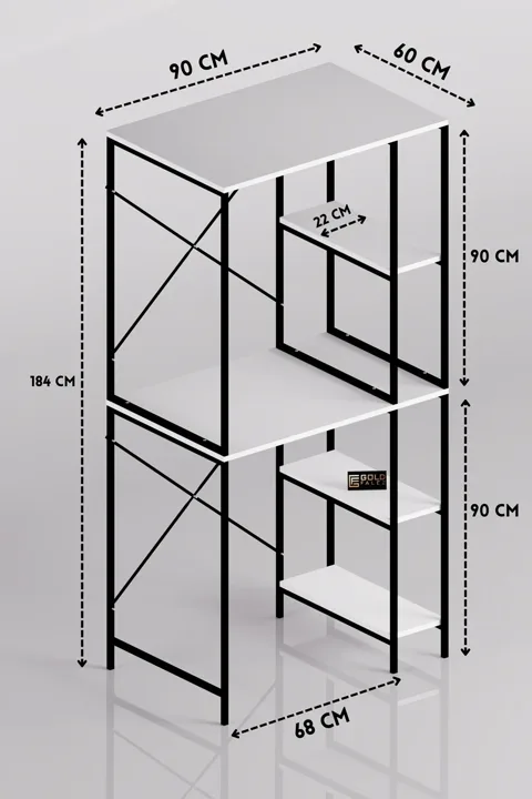 Washing Machine Cabinet with Shelf Metal Legs - Black