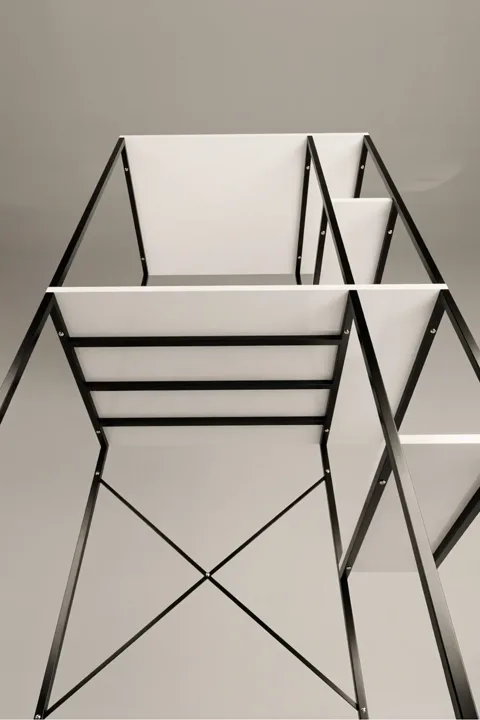 Washing Machine Cabinet with Shelf Metal Legs - Black