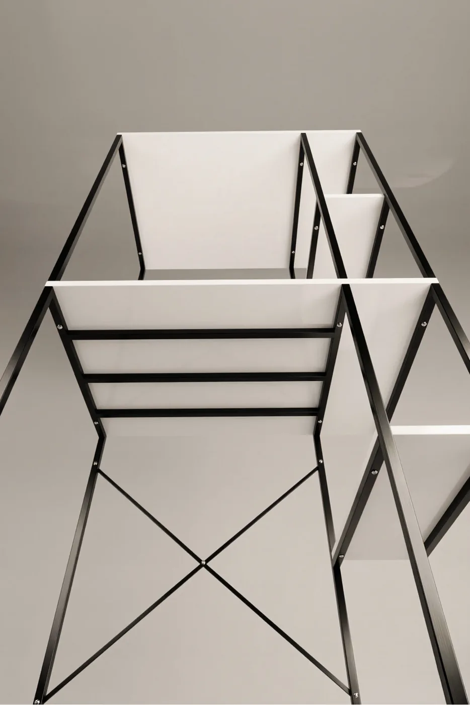 Waschmaschinenschrank mit Regal Metallbeine - Schwarz