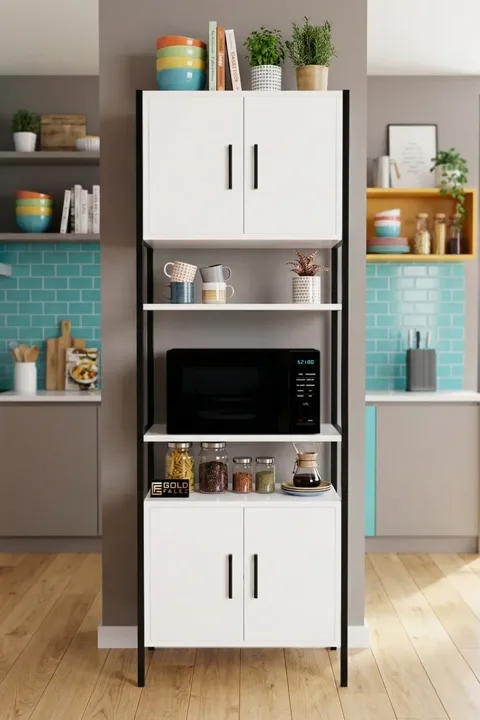 Vertical Kitchen Cabinet Metal Legs - White