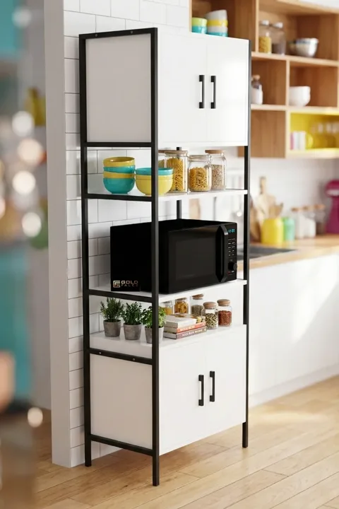 Vertical Kitchen Cabinet Metal Legs - White