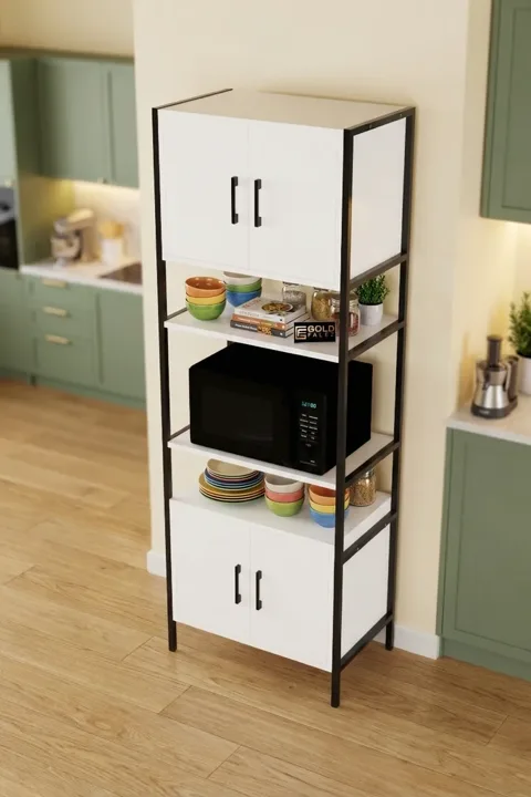 Vertical Kitchen Cabinet Metal Legs - White