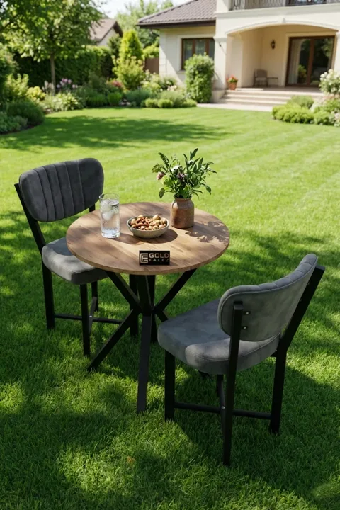 Elma 70 cm Round Dining Table Set - Multicolour