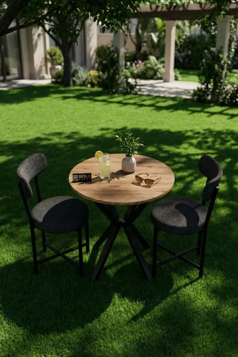 Teddy 70 cm Round Dining Table Set - Multicolour