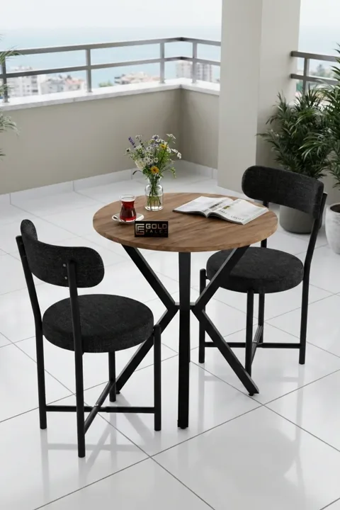 Teddy 70 cm Round Dining Table Set - Multicolour