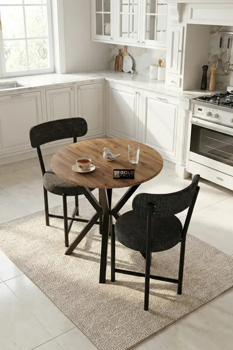 Teddy 70 cm Round Dining Table Set - Multicolour