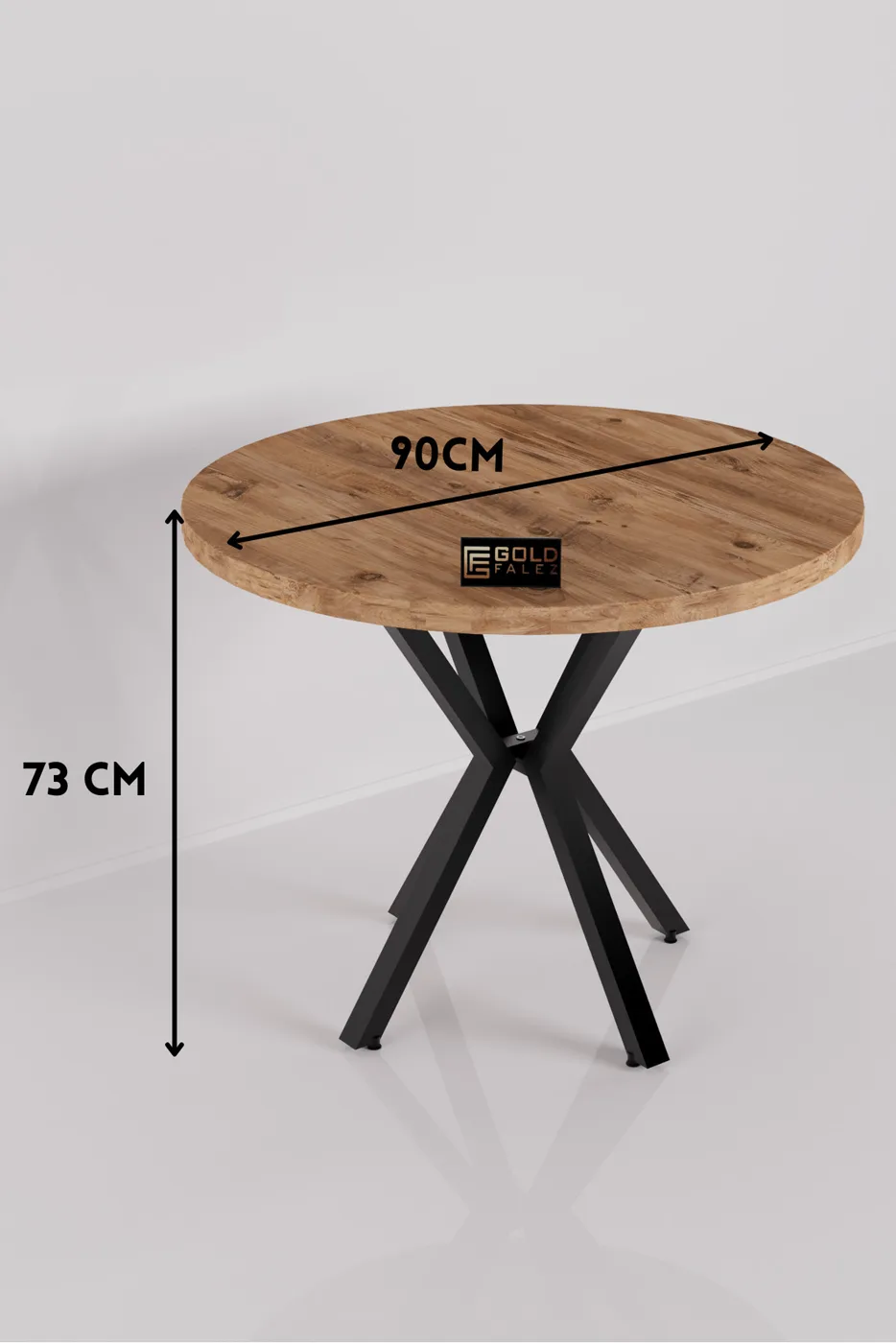 Ronde eettafel, 90cm - bruin
