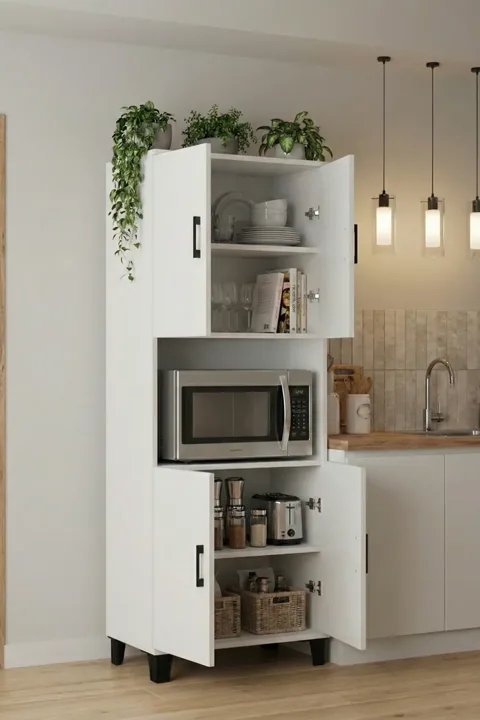 Vertical Kitchen Cabinet - White