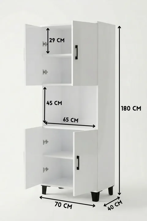 Vertical Kitchen Cabinet - White
