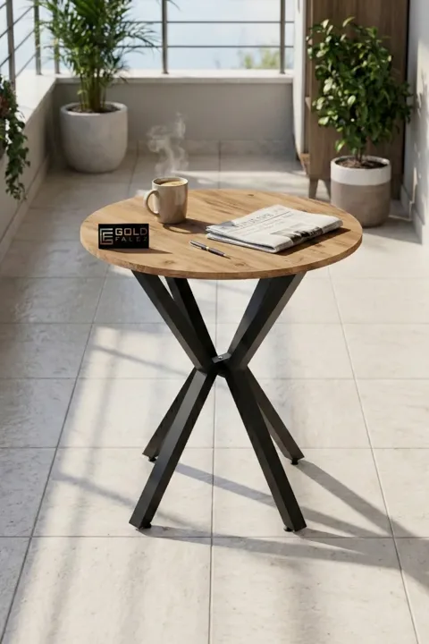 Round Dining Table, 70cm - Brown